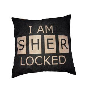 I Am Sherlocked Graphic Throw Pillow BBC Sherlock Holmes Square Feather Burlap
